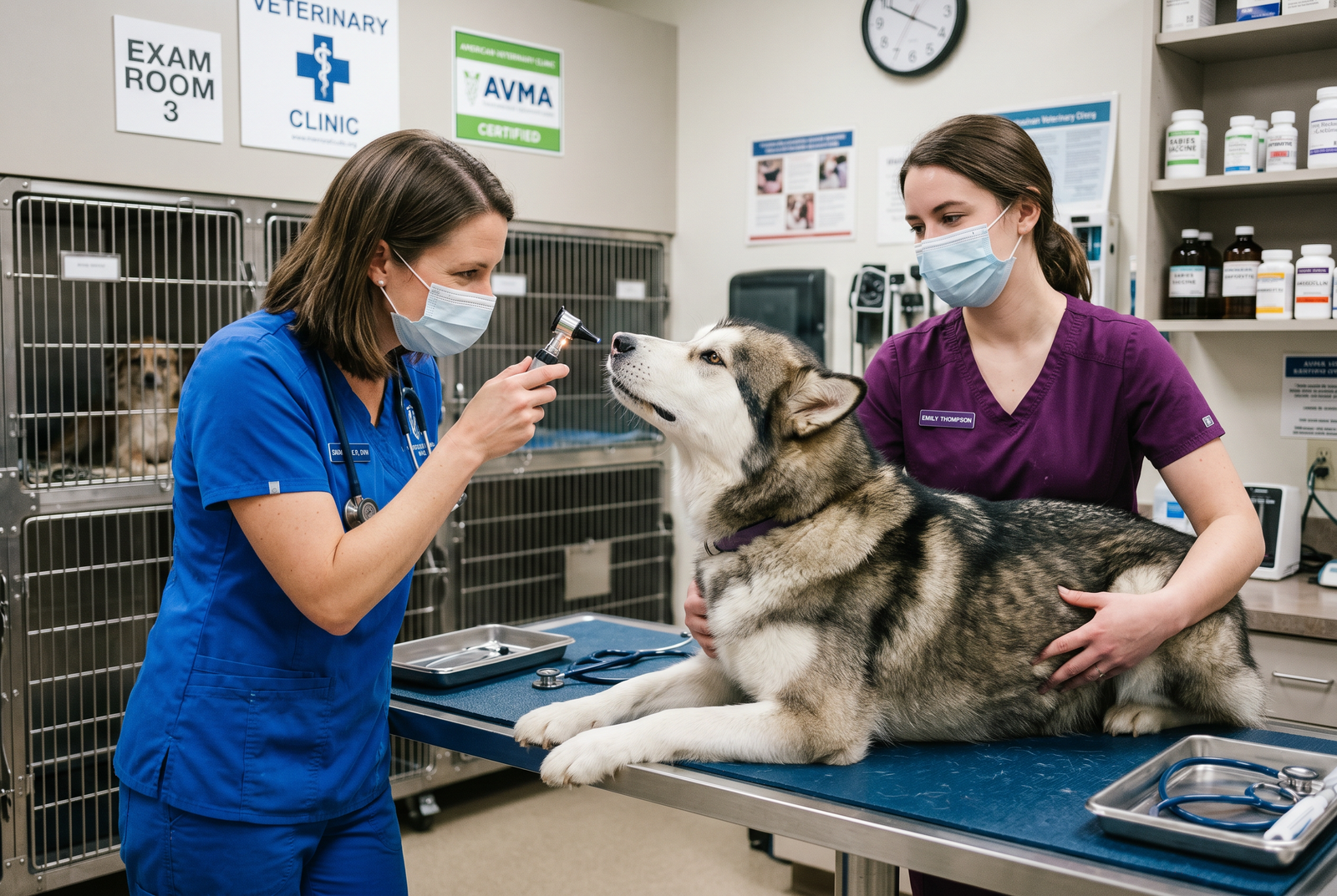 Veterinarian Examining Dog